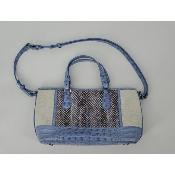 BRAHMIN Mini Asher Purse Periwinkle Monroe Leather Crossbody - Picture 12 of 16